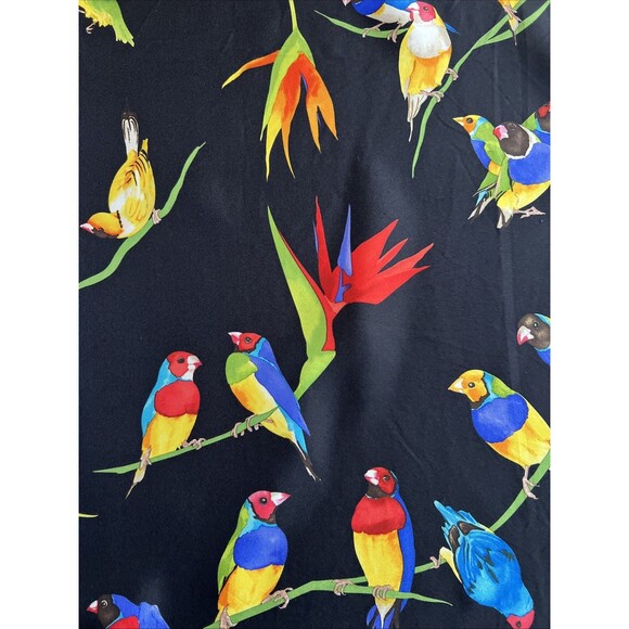 PATEK PHILIPPE Vivid bird motif large size silk scarf  Blue Novelty Prize Purple - Picture 4 of 9